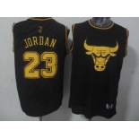 nba chicago bulls #23 jordan black[gold lettering fashion]