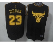 nba chicago bulls #23 jordan black[gold lettering fashion]