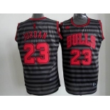 nba chicago bulls #23 jordan grey[black strip]