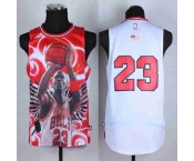 nba chicago bulls #23 jordan white[national flag version]