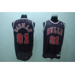 nba chicago bulls #91 rodman black strip(fans edition)