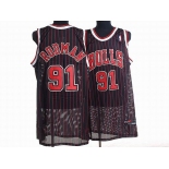 nba chicago bulls #91 rodman black(red stripe)