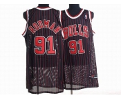 nba chicago bulls #91 rodman black(red stripe)