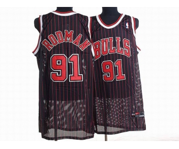 nba chicago bulls #91 rodman black(red stripe)