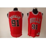 nba chicago bulls #91 rodman red(fans edition)