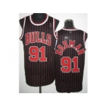 nba jersey chicago bulls #91 rodman black[revolution 30][red strip]