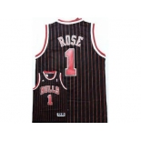 nba jerseys chicago bulls #1 derrick rose black red [strip]