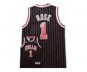 nba jerseys chicago bulls #1 derrick rose black red [strip]