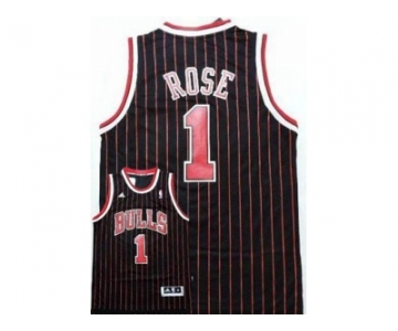 nba jerseys chicago bulls #1 derrick rose black red [strip]