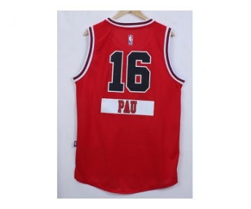 nba jerseys  chicago bulls #16 pau red[2014 christmas edition]