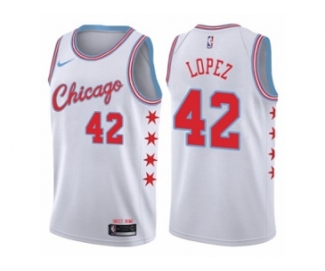 Women Nike Chicago Bulls #42 Robin Lopez Swingman White NBA Jersey - City Edition