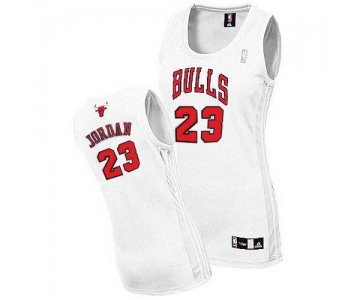 Women's Adidas Chicago Bulls #23 Michael Jordan Authentic White Home NBA Jersey