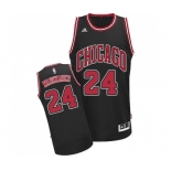 Women's Adidas Chicago Bulls #24 Lauri Markkanen Swingman Black Alternate NBA Jersey