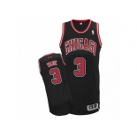 Women's Adidas Chicago Bulls #3 Dwyane Wade Authentic Black Alternate NBA Jersey