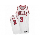 Women's Adidas Chicago Bulls #3 Dwyane Wade Authentic White Home NBA Jersey