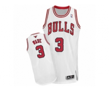 Women's Adidas Chicago Bulls #3 Dwyane Wade Authentic White Home NBA Jersey