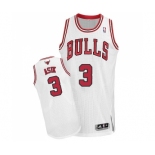 Women's Adidas Chicago Bulls #3 Omer Asik Authentic White Home NBA Jersey