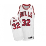 Women's Adidas Chicago Bulls #32 Kris Dunn Authentic White Home NBA Jersey