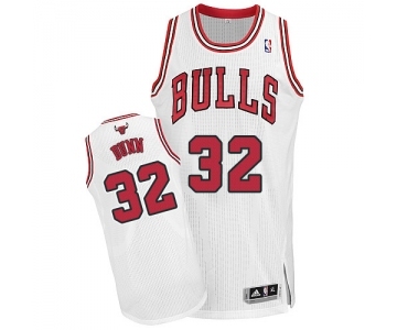 Women's Adidas Chicago Bulls #32 Kris Dunn Authentic White Home NBA Jersey