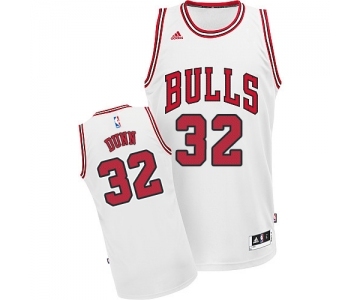 Women's Adidas Chicago Bulls #32 Kris Dunn Swingman White Home NBA Jersey