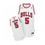 Women's Adidas Chicago Bulls #5 John Paxson Swingman White Home NBA Jersey