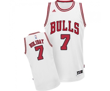 Women's Adidas Chicago Bulls #7 Justin Holiday Swingman White Home NBA Jersey