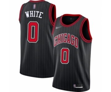 Women's Chicago Bulls #0 Coby White Swingman Black Finished Basketball Jersey - Statement Edition