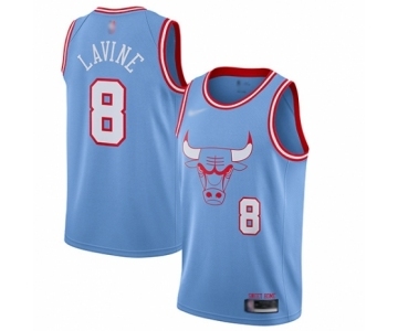 Women's Chicago Bulls #8 Zach LaVine Swingman Blue Basketball Jersey - 2019-20 City Edition