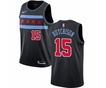 Women's Nike Chicago Bulls #15 Chandler Hutchison Swingman Black NBA Jersey - City Edition