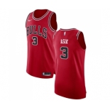 Women's Nike Chicago Bulls #3 Omer Asik Authentic Red Road NBA Jersey - Icon Edition