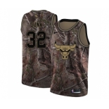 Women's Nike Chicago Bulls #32 Kris Dunn Swingman Camo Realtree Collection NBA Jersey