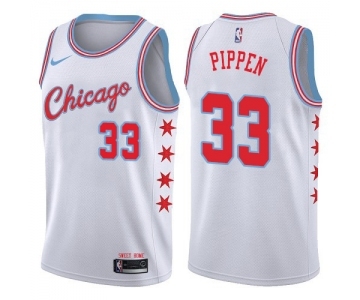 Women's Nike Chicago Bulls #33 Scottie Pippen Swingman White NBA Jersey - City Edition