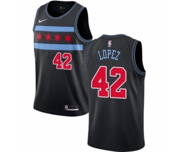 Women's Nike Chicago Bulls #42 Robin Lopez Swingman Black NBA Jersey - City Edition