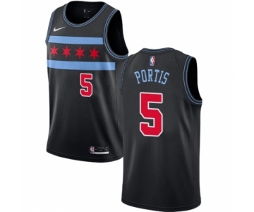 Women's Nike Chicago Bulls #5 Bobby Portis Swingman Black NBA Jersey - City Edition