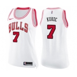 Women's Nike Chicago Bulls #7 Toni Kukoc Swingman WhitePink Fashion NBA Jersey