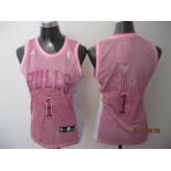 women nba chicago bulls #1 derrick rose pink