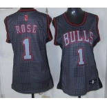 women nba chicago bulls #1 rose black-grey[2012]