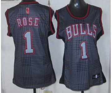 women nba chicago bulls #1 rose black-grey[2012]