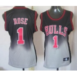 women nba chicago bulls #1 rose black-grey