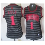 women nba chicago bulls #1 rose grey[black strip]