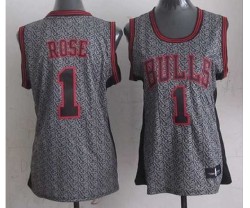 women nba chicago bulls #1 rose grey[static fashion swingman]