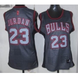 women nba chicago bulls #23 jordan black-grey[2012]