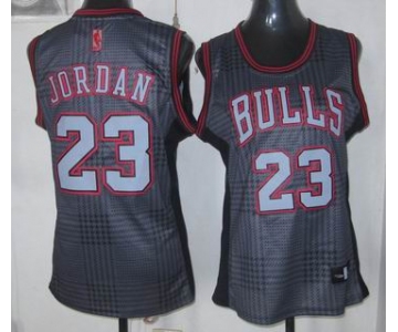 women nba chicago bulls #23 jordan black-grey[2012]