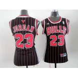 women nba chicago bulls #23 jordan black(red stripe)