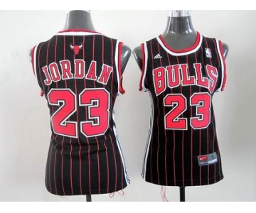 women nba chicago bulls #23 jordan black(red stripe)