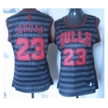 women nba chicago bulls #23 jordan grey[black strip]