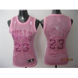 women nba chicago bulls #23 jordan pink