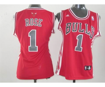 women nba jerseys chicago bulls #1 rose red