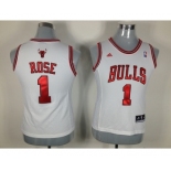 women nba jerseys chicago bulls #1 rose white[revolution 30 swingman]