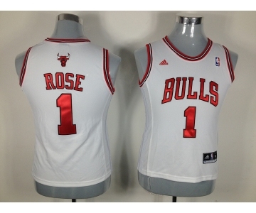 women nba jerseys chicago bulls #1 rose white[revolution 30 swingman]